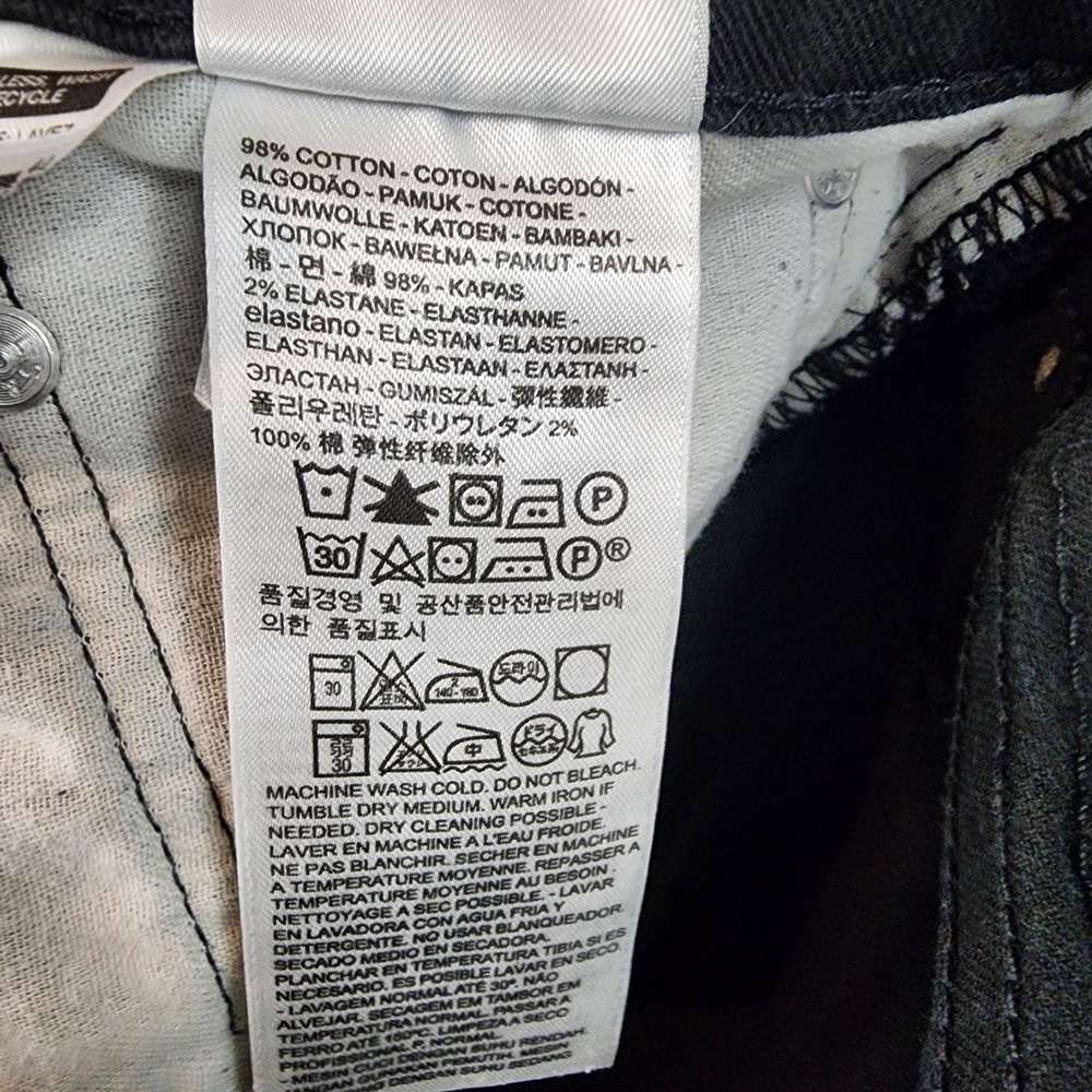Levis 541 Athletic Taper Jeans Mens 38x30 Black Denim Stretch Casual Outdoor - Picture 13 of 16